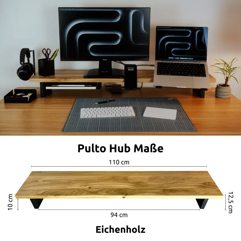 Maße zur Pulto Hub Monitorerhöhung