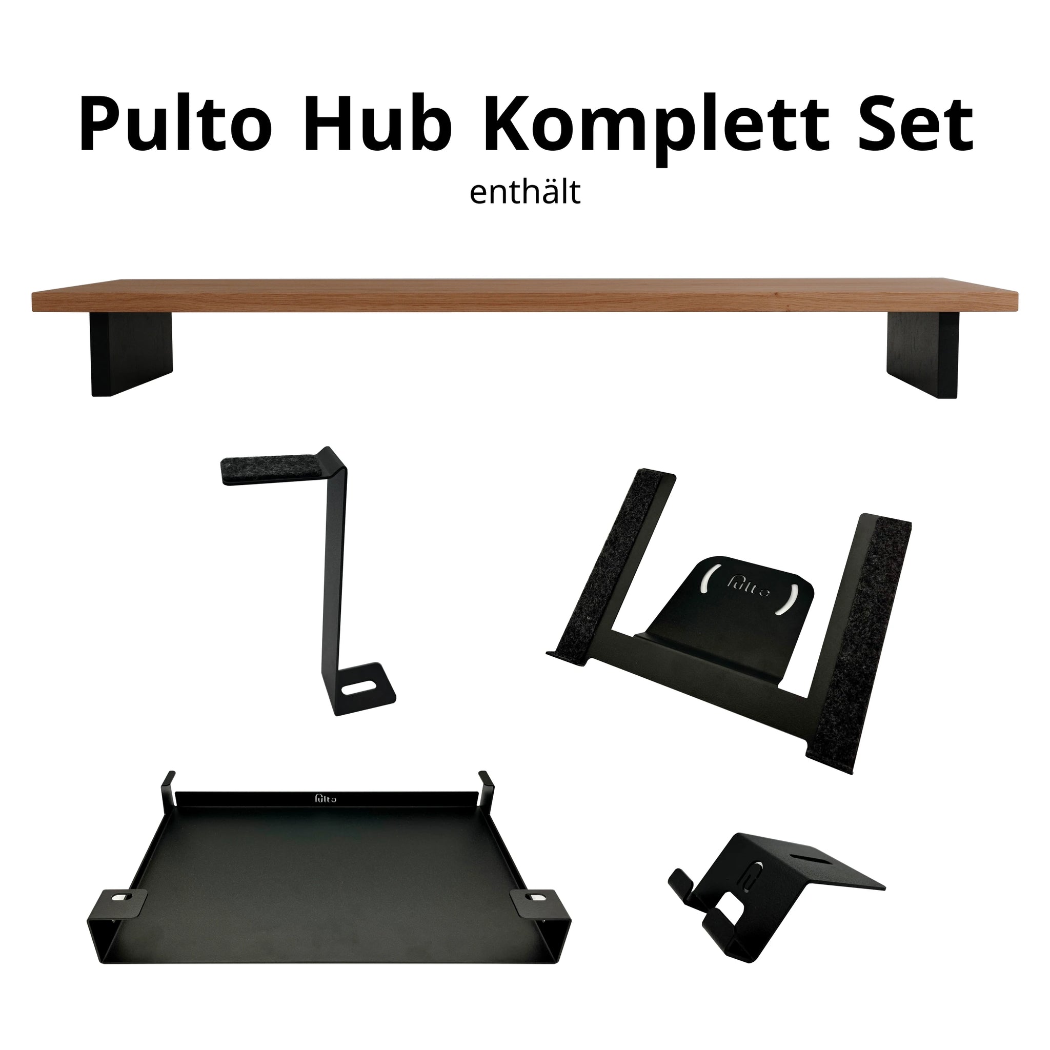 Pulto Hub Set: Monitorerhöhung inkl. Add Ons